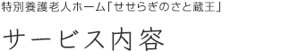 特別養護老人ホーム「せせらぎのさと蔵王」　サービス内容